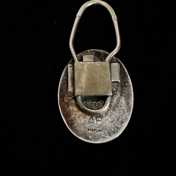 Sterling turquoise key ring - Picture 2 of 3